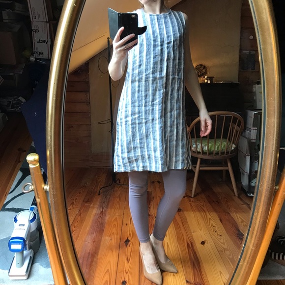 Artisan NY Gray Linen Striped Sheath Dress, EUC, 6 - Picture 12 of 13